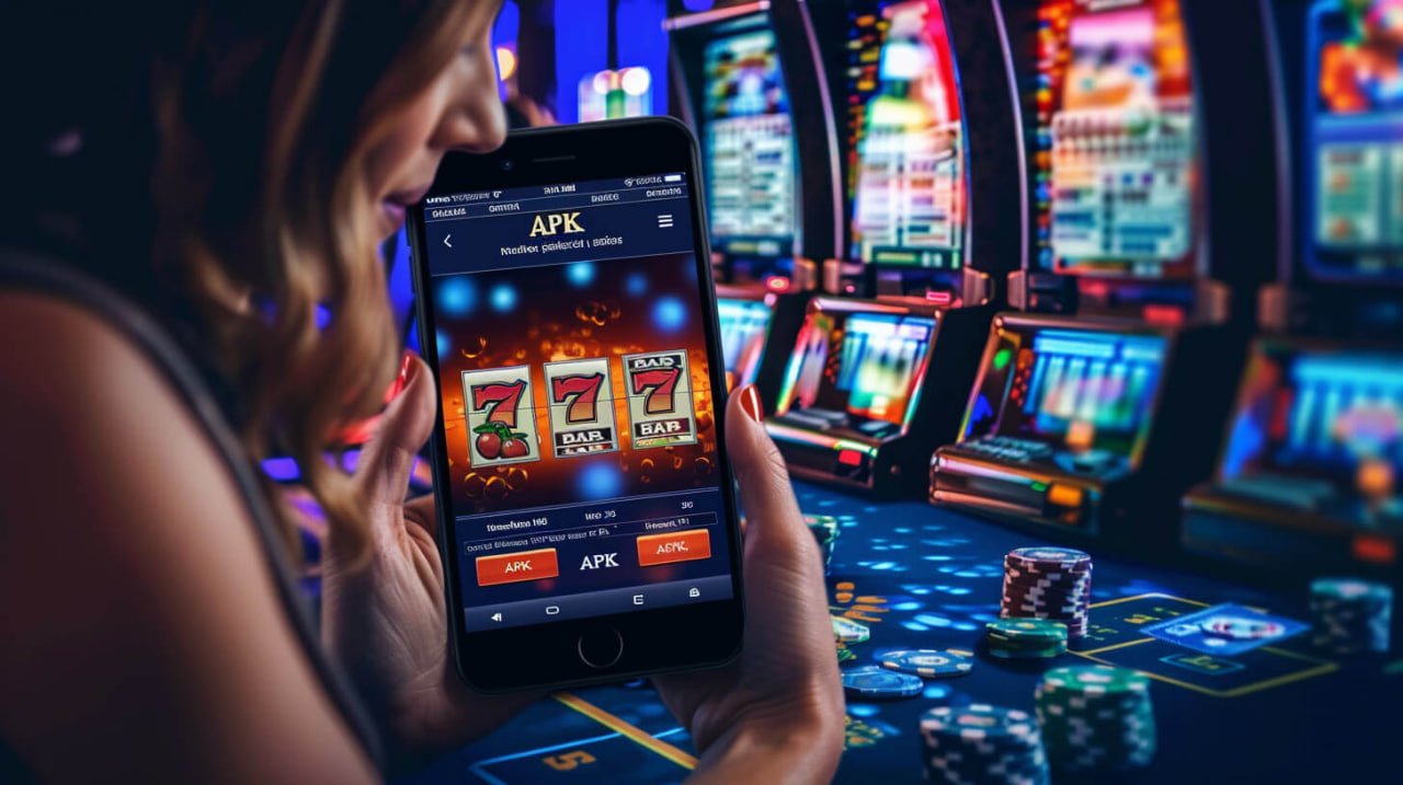 Mobile slot game category layout with bright yellow blue controls